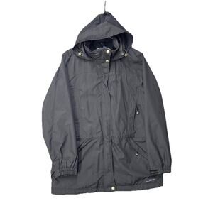 L.L.Bean Women’s Sweater Anorak Jacket Sz M Hooded Black Purple Ski Snowboard